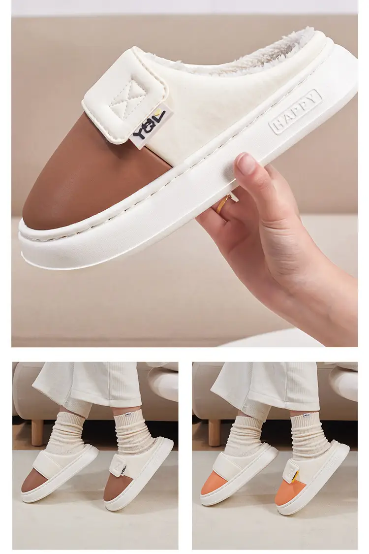 Women Fleece Lined Non-Slip Slippers Winter Home Use — feature 14