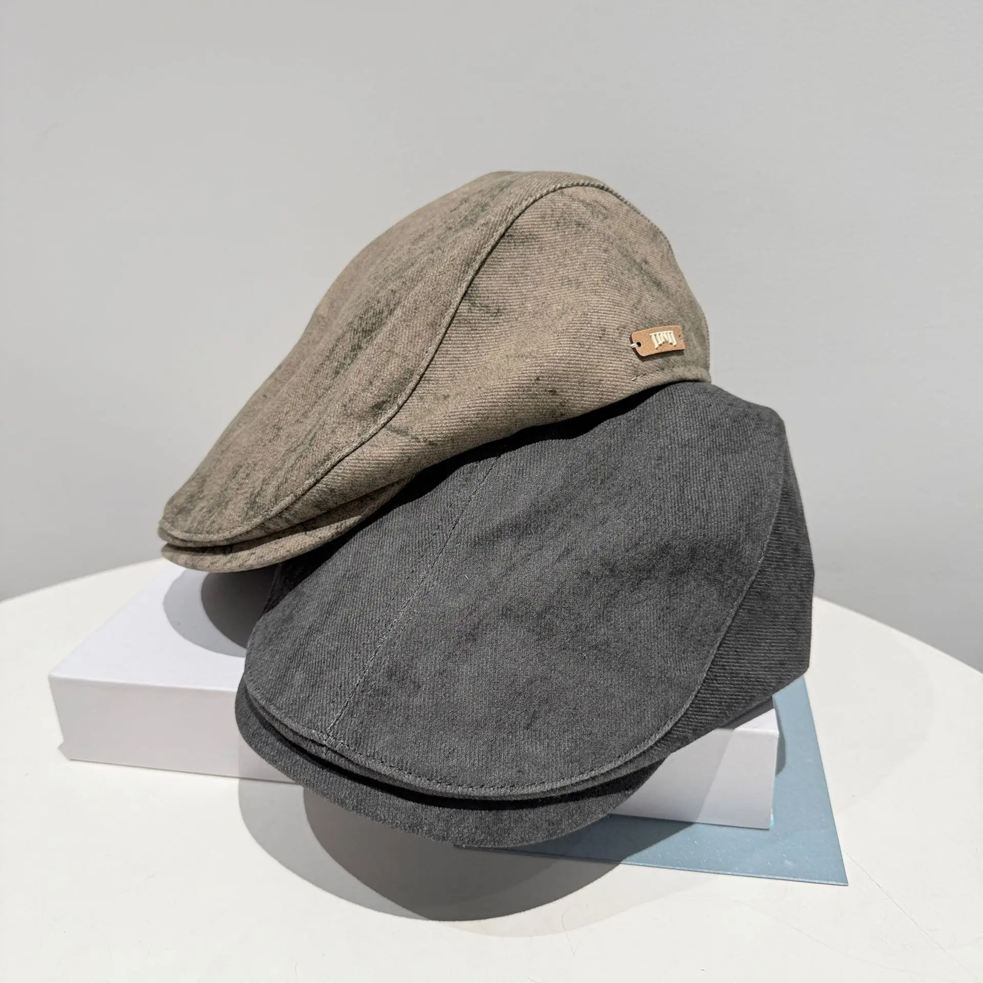 British Style Retro Newsboy Cap for Men Gray - Image 5