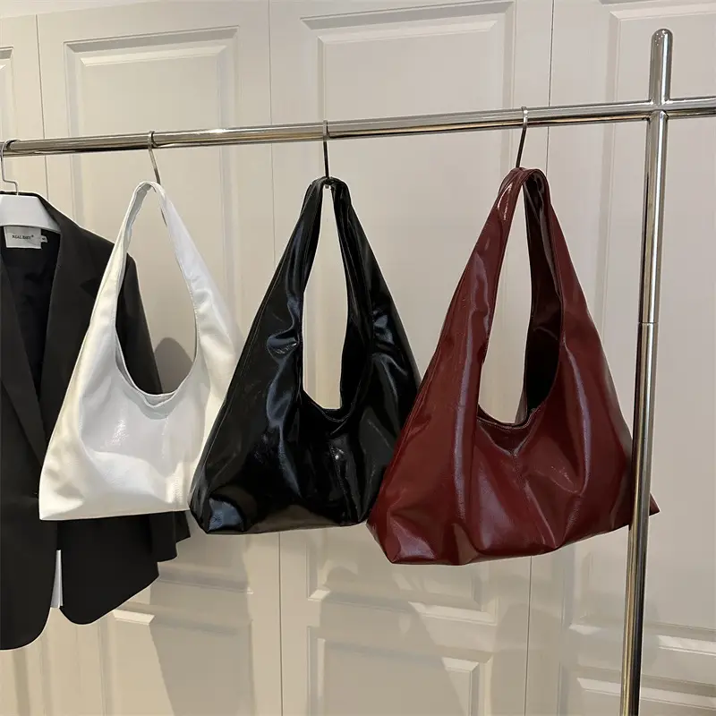 Women's Maroon Leather Underarm Bag 2025 Summer - Image 5