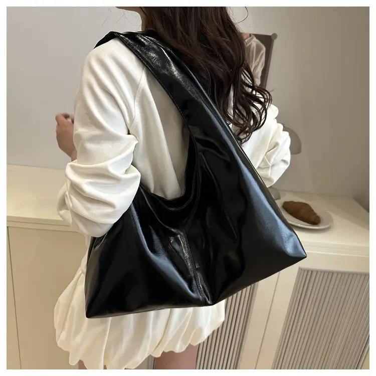 Women's Maroon Leather Underarm Bag 2025 Summer — feature 14