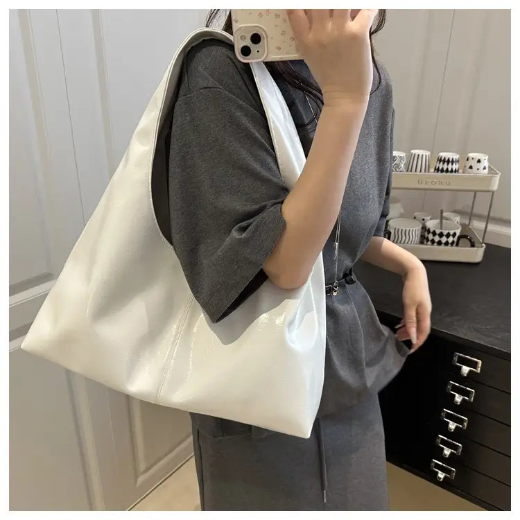 Women's Maroon Leather Underarm Bag 2025 Summer — feature 9