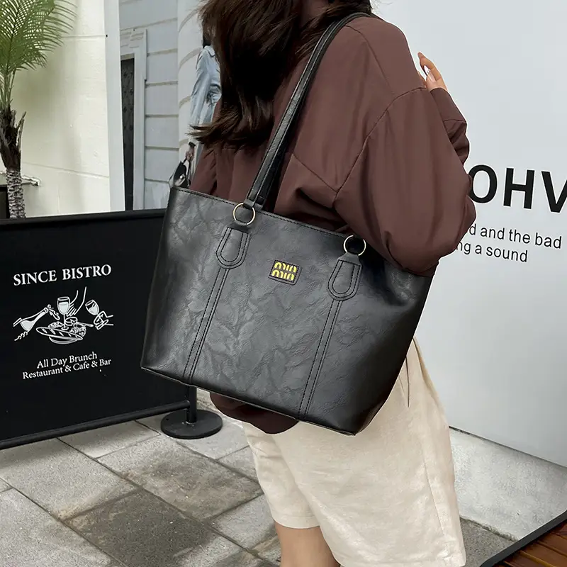 Brown Leather Tote Bag for Women Large Capacity Casual Shoulder Bag — feature 26