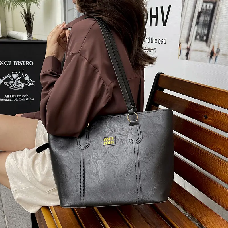 Brown Leather Tote Bag for Women Large Capacity Casual Shoulder Bag — feature 27
