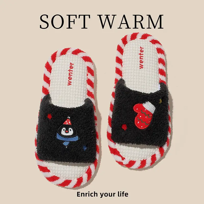 Women Cotton Slippers Red White Maternity Autumn Winter 2025 - Image 9