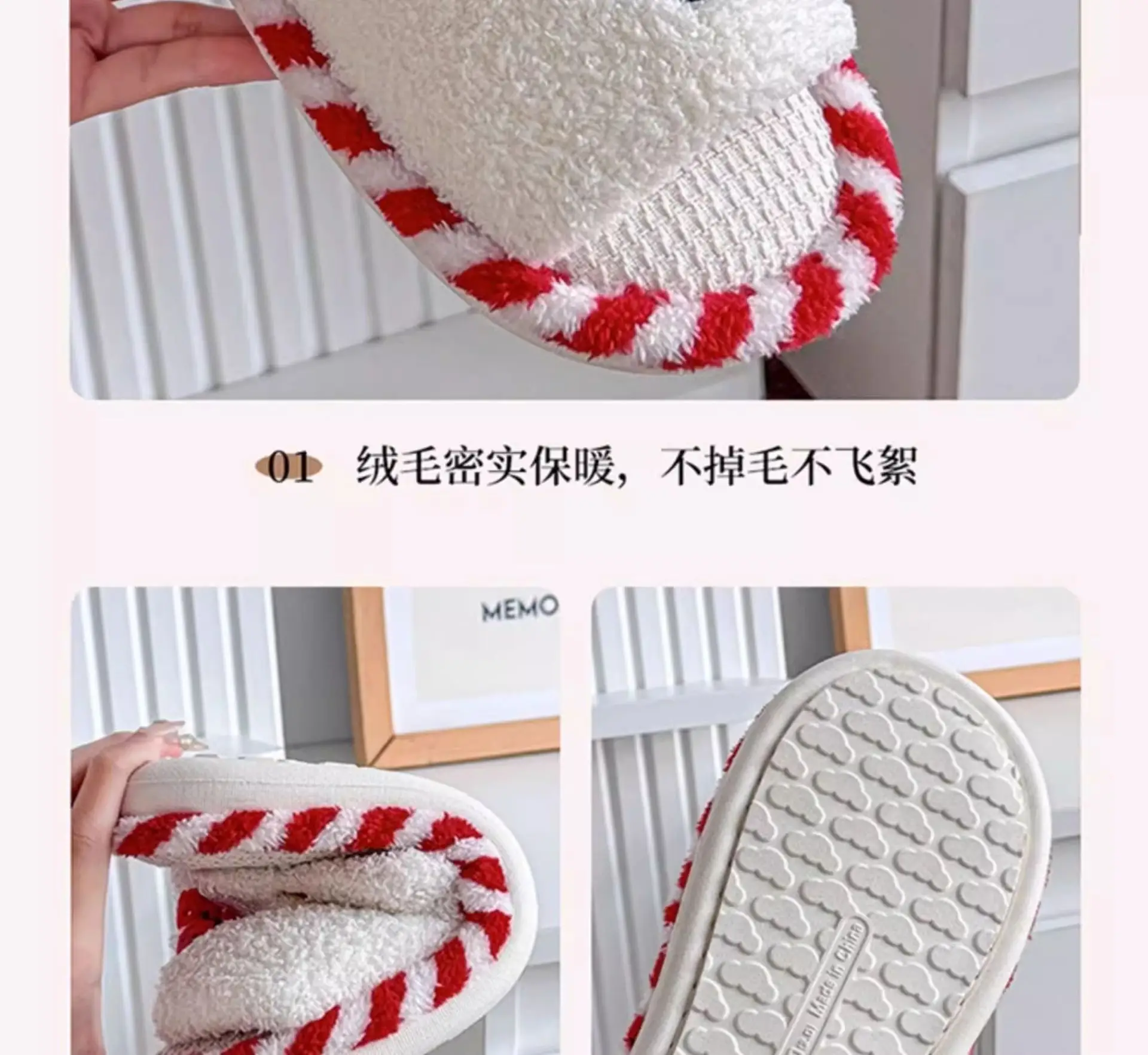 Women Cotton Slippers Red White Maternity Autumn Winter 2025 — feature 8