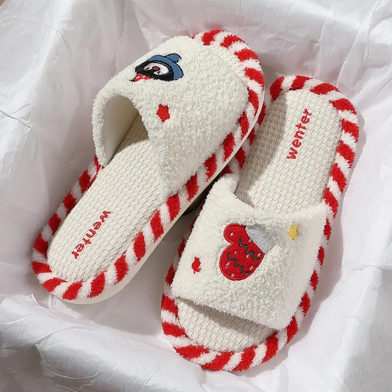Women Cotton Slippers Red White Maternity Autumn Winter 2025 - Image 3