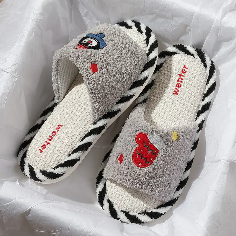 Women Cotton Slippers Red White Maternity Autumn Winter 2025 - Image 4