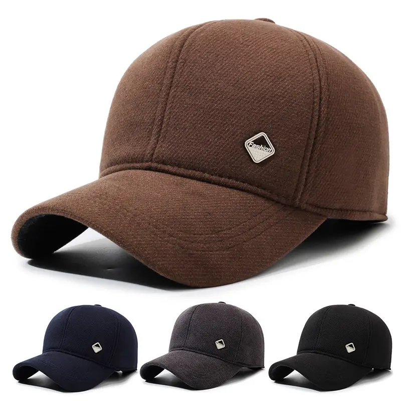 Men Brown Baseball Cap All Season Sun Protection - Image 4
