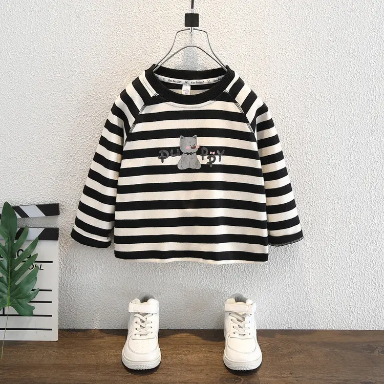 Boys Striped Cotton T-Shirt Spring Autumn Casual Baby Top - Image 3