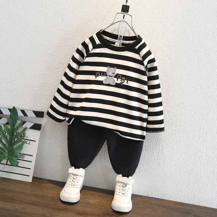 Boys Striped Cotton T-Shirt Spring Autumn Casual Baby Top - Image 5