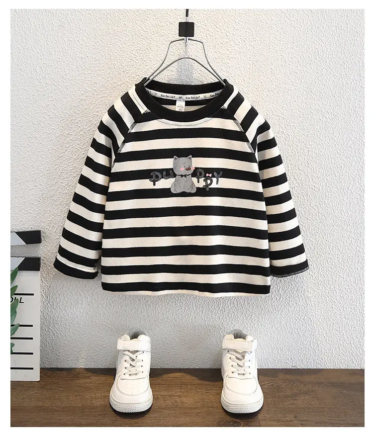 Boys Striped Cotton T-Shirt Spring Autumn Casual Baby Top — feature 9
