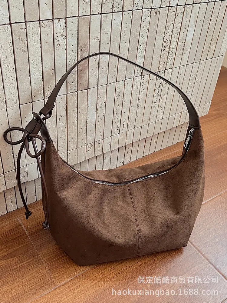 Suede Crossbody Bag Women Large Capacity Retro Frosted