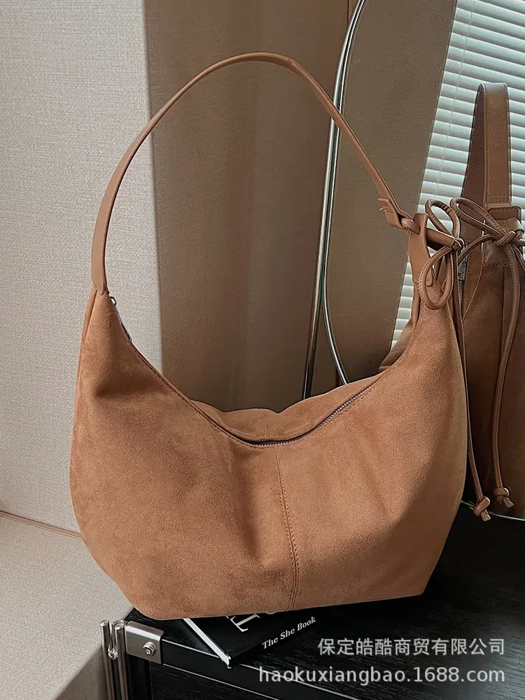 Suede Crossbody Bag Women Large Capacity Retro Frosted
