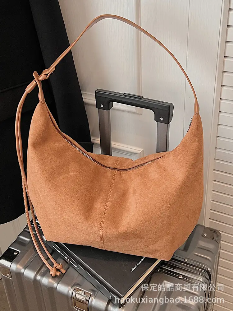 Suede Crossbody Bag Women Large Capacity Retro Frosted