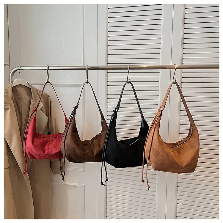 Suede Crossbody Bag Women Large Capacity Retro Frosted — feature 13