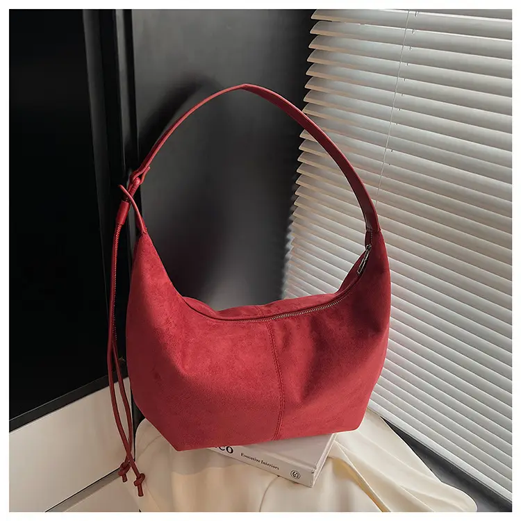 Suede Crossbody Bag Women Large Capacity Retro Frosted — feature 17