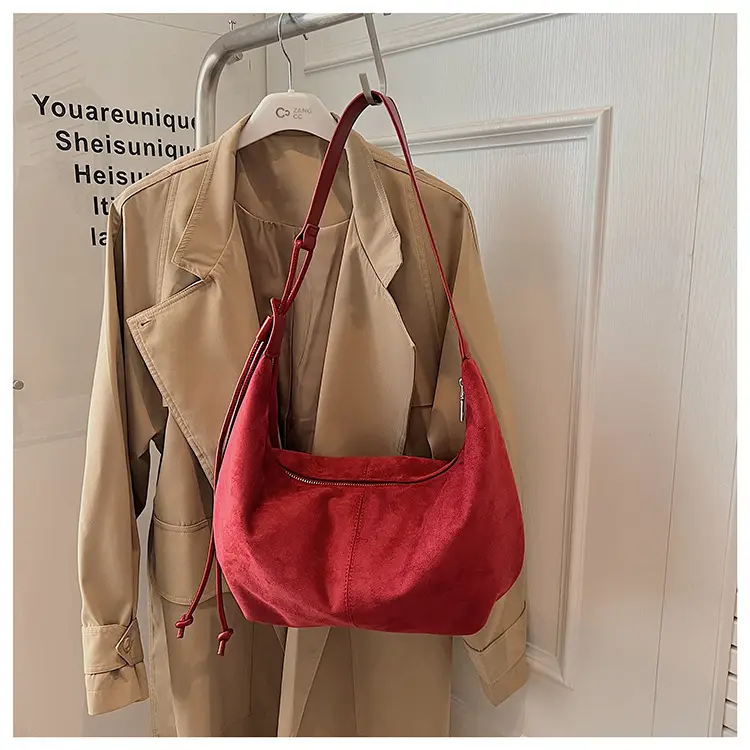 Suede Crossbody Bag Women Large Capacity Retro Frosted — feature 18