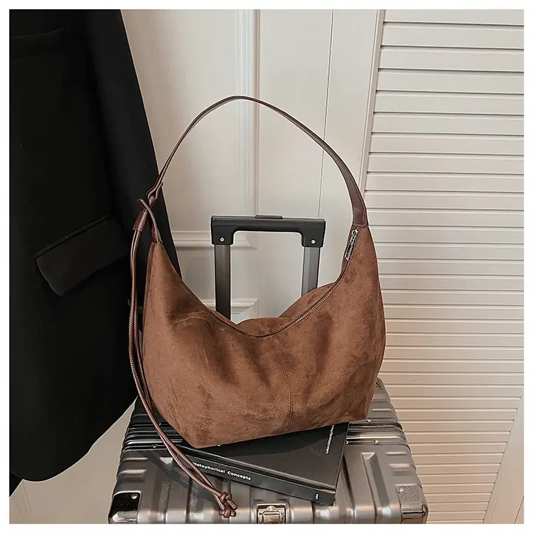 Suede Crossbody Bag Women Large Capacity Retro Frosted — feature 19