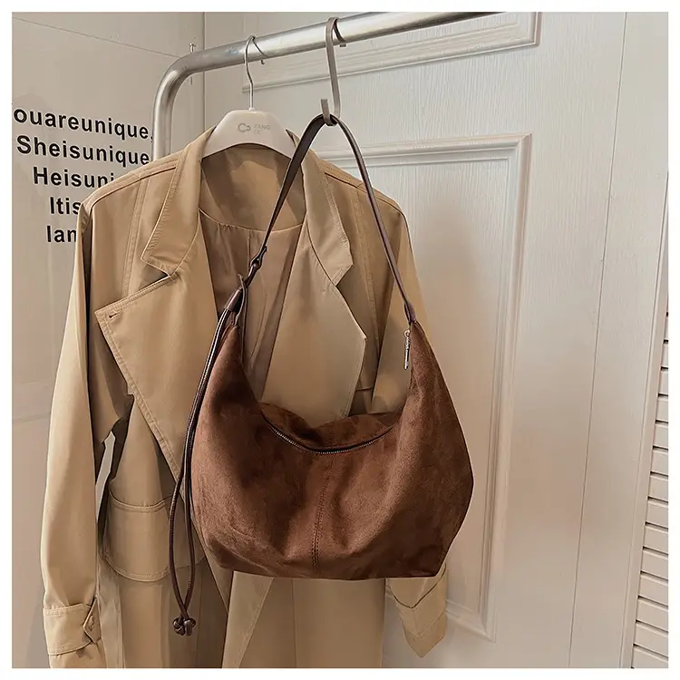 Suede Crossbody Bag Women Large Capacity Retro Frosted — feature 20