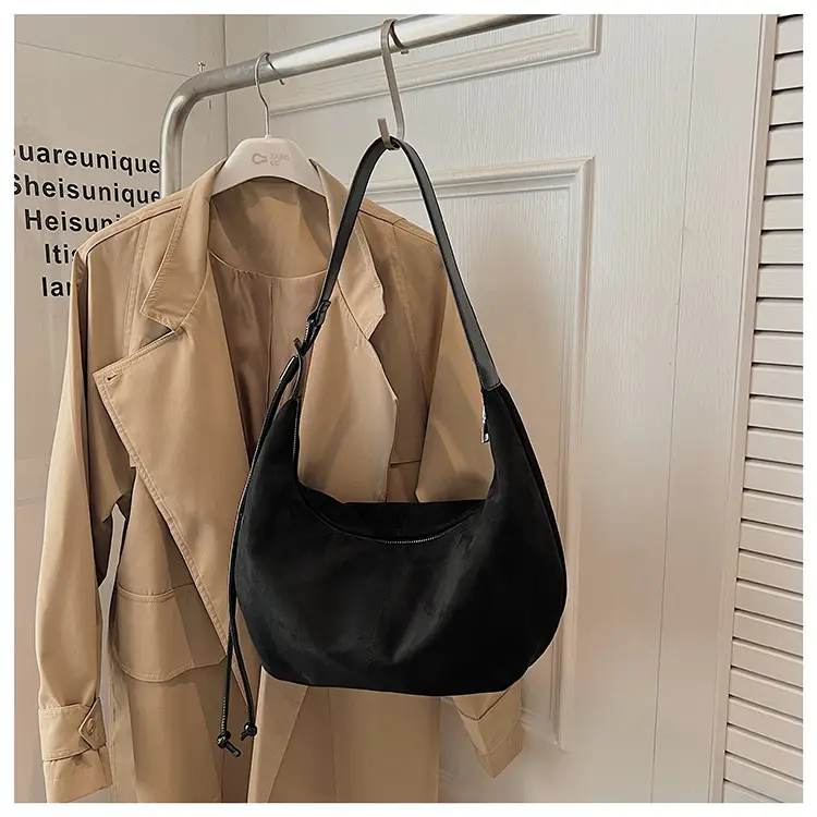 Suede Crossbody Bag Women Large Capacity Retro Frosted — feature 21
