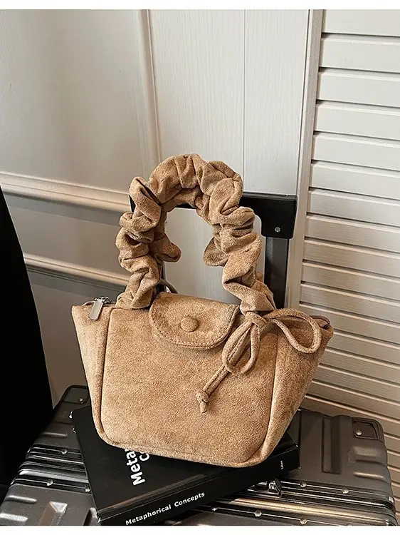 Brown Pleated Women's Shoulder Bag 2026 New Style - Image 9