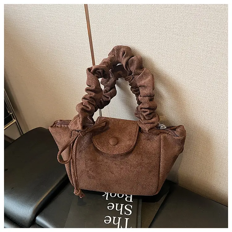Brown Pleated Women's Shoulder Bag 2026 New Style - Image 4