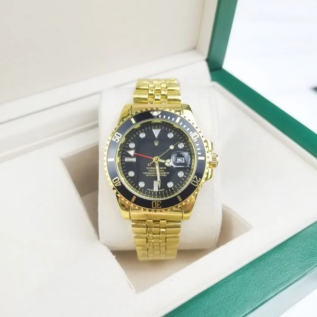 New Hot-Selling Green, Black and Blue Multi-Color Laojia Submariner Same Style Water Ghost Steel Strap Luminous Waterproof Quartz Movement Watch