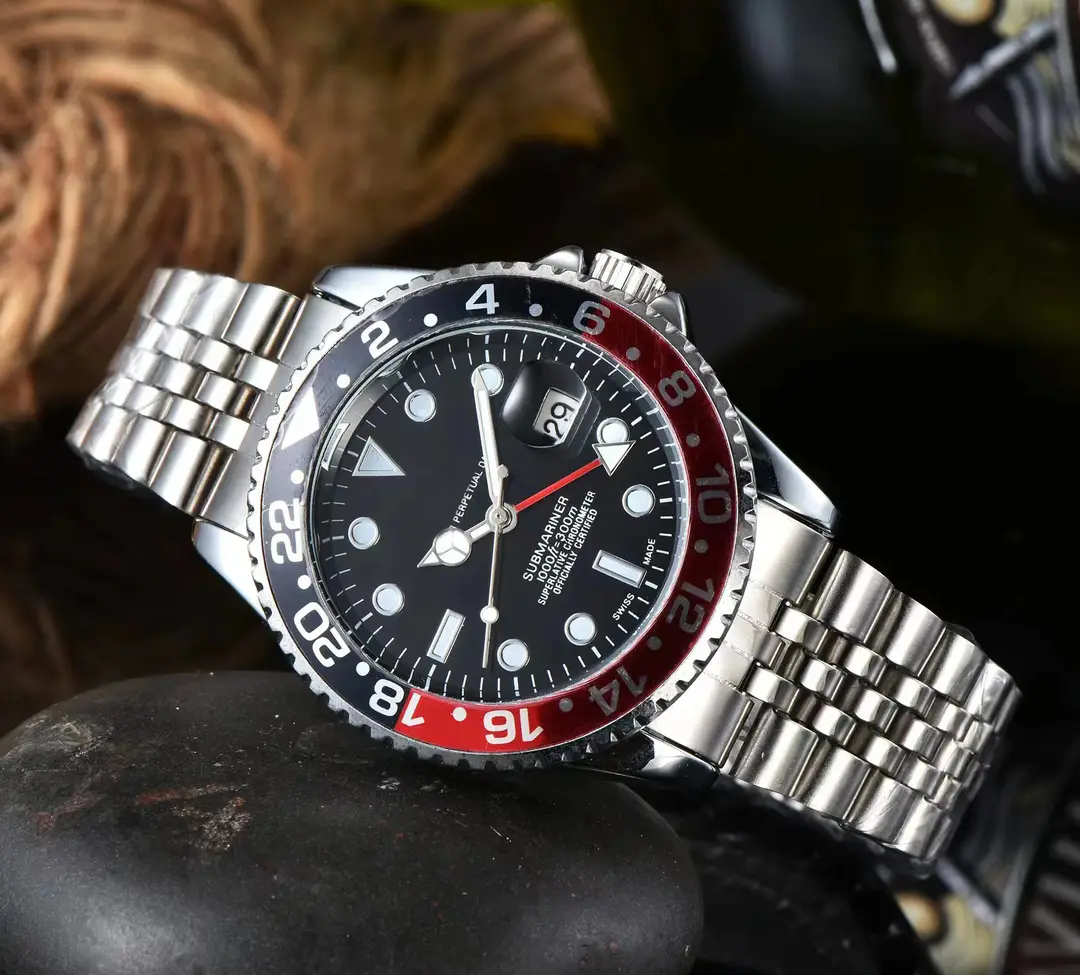 New Hot-Selling Green, Black and Blue Multi-Color Laojia Submariner Same Style Water Ghost Steel Strap Luminous Waterproof Quartz Movement Watch