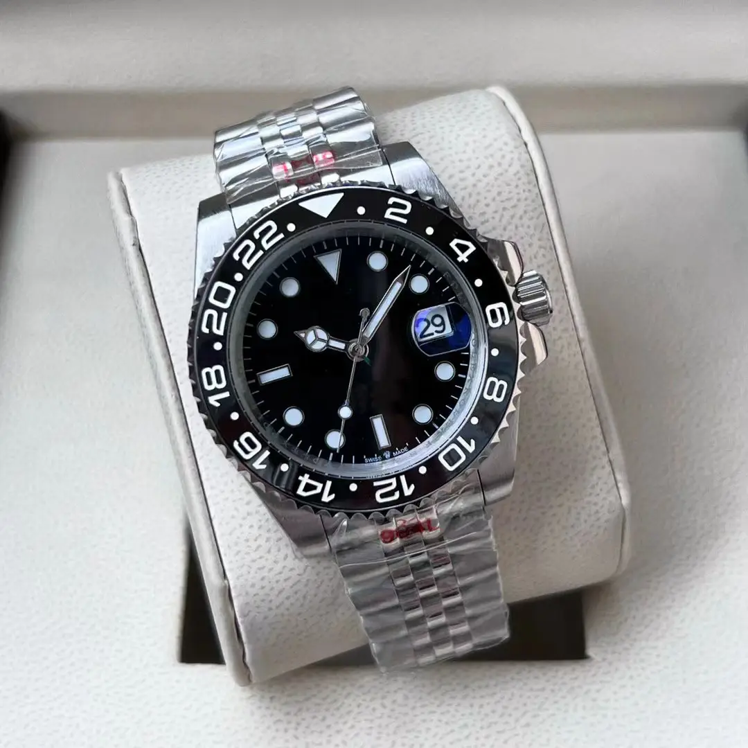 New Hot-Selling Green, Black and Blue Multi-Color Laojia Submariner Same Style Water Ghost Steel Strap Luminous Waterproof Quartz Movement Watch
