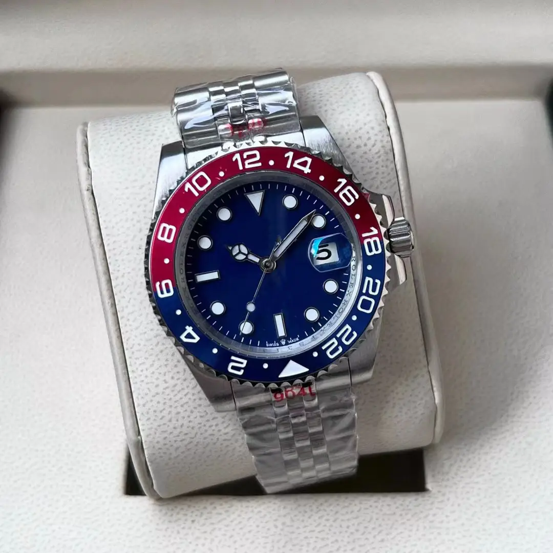 New Hot-Selling Green, Black and Blue Multi-Color Laojia Submariner Same Style Water Ghost Steel Strap Luminous Waterproof Quartz Movement Watch