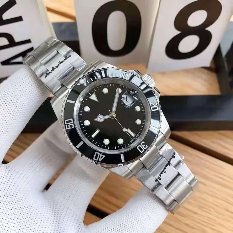 New Hot-Selling Green, Black and Blue Multi-Color Laojia Submariner Same Style Water Ghost Steel Strap Luminous Waterproof Quartz Movement Watch
