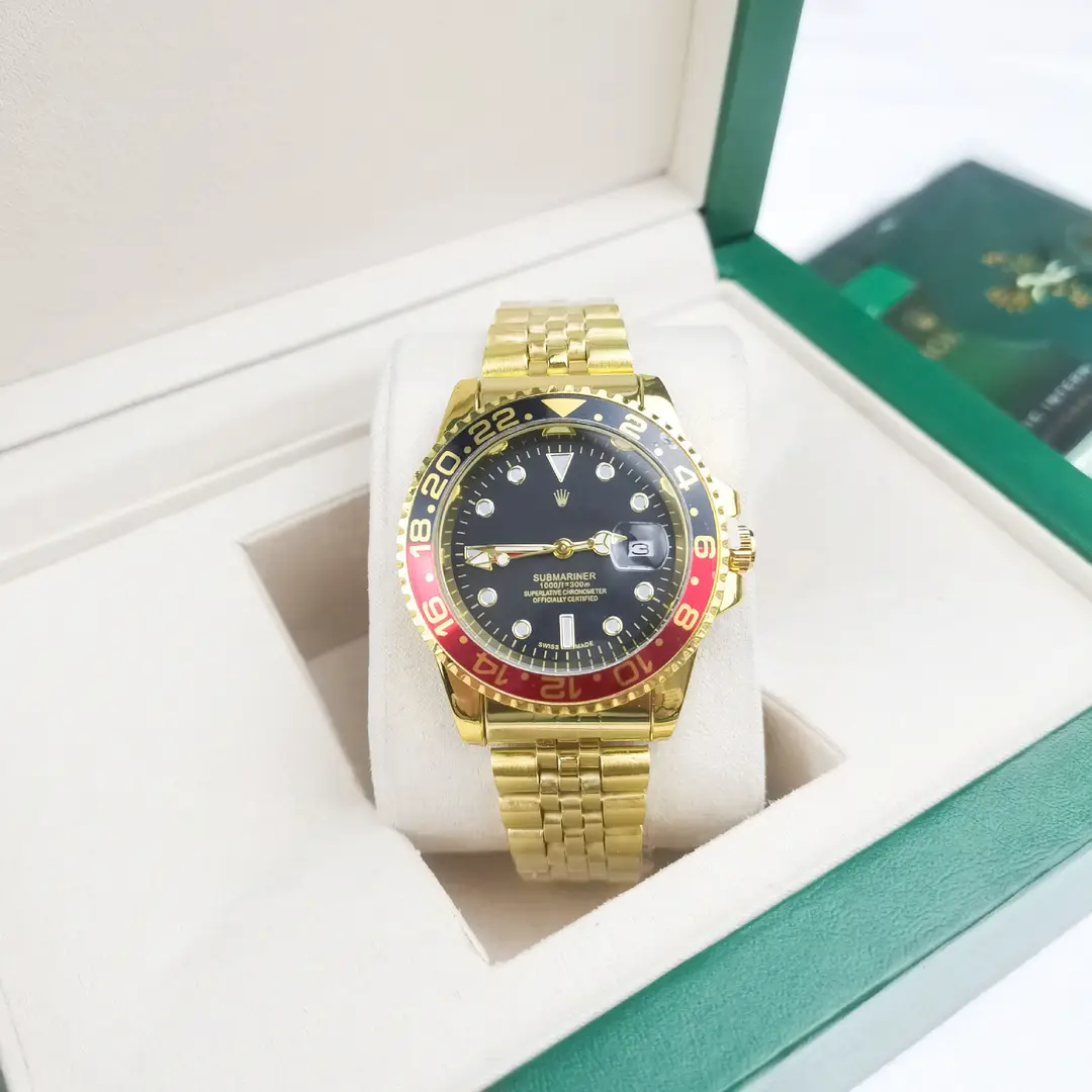 New Hot-Selling Green, Black and Blue Multi-Color Laojia Submariner Same Style Water Ghost Steel Strap Luminous Waterproof Quartz Movement Watch