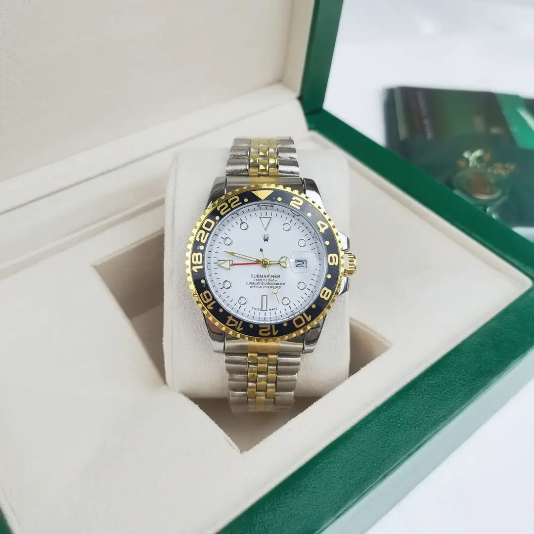 New Hot-Selling Green, Black and Blue Multi-Color Laojia Submariner Same Style Water Ghost Steel Strap Luminous Waterproof Quartz Movement Watch