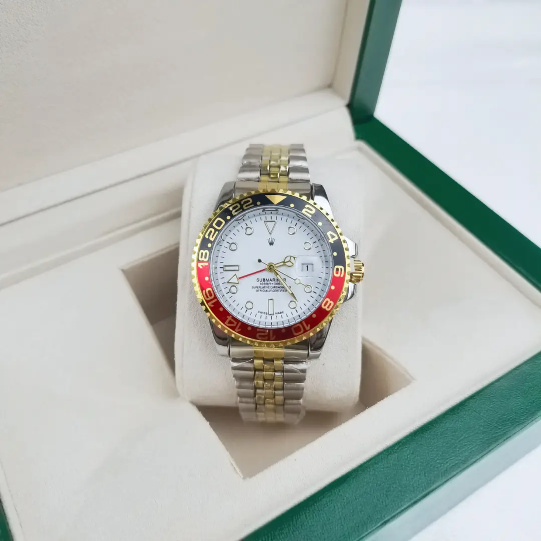 New Hot-Selling Green, Black and Blue Multi-Color Laojia Submariner Same Style Water Ghost Steel Strap Luminous Waterproof Quartz Movement Watch