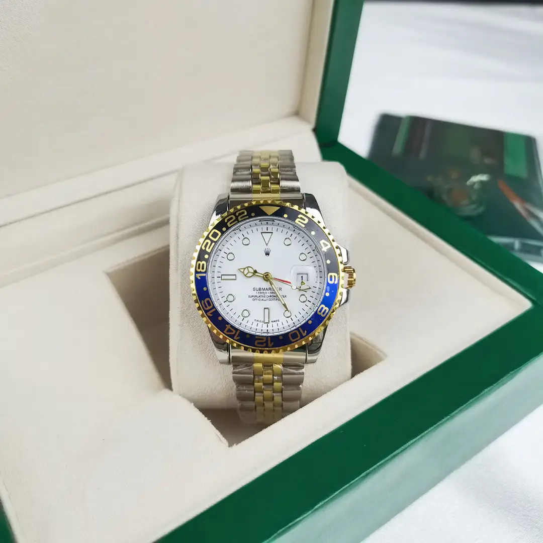 New Hot-Selling Green, Black and Blue Multi-Color Laojia Submariner Same Style Water Ghost Steel Strap Luminous Waterproof Quartz Movement Watch