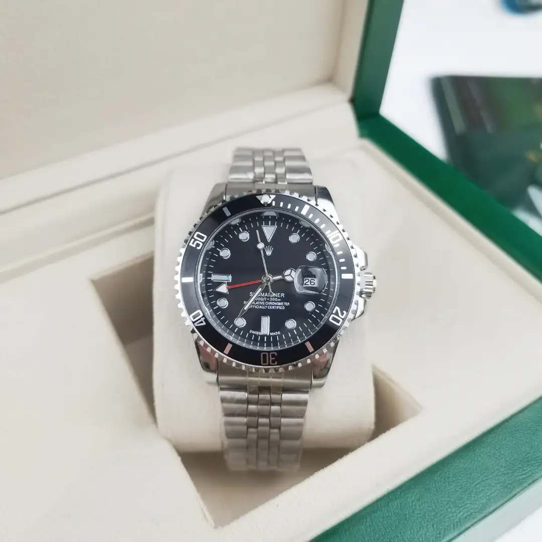 New Hot-Selling Green, Black and Blue Multi-Color Laojia Submariner Same Style Water Ghost Steel Strap Luminous Waterproof Quartz Movement Watch
