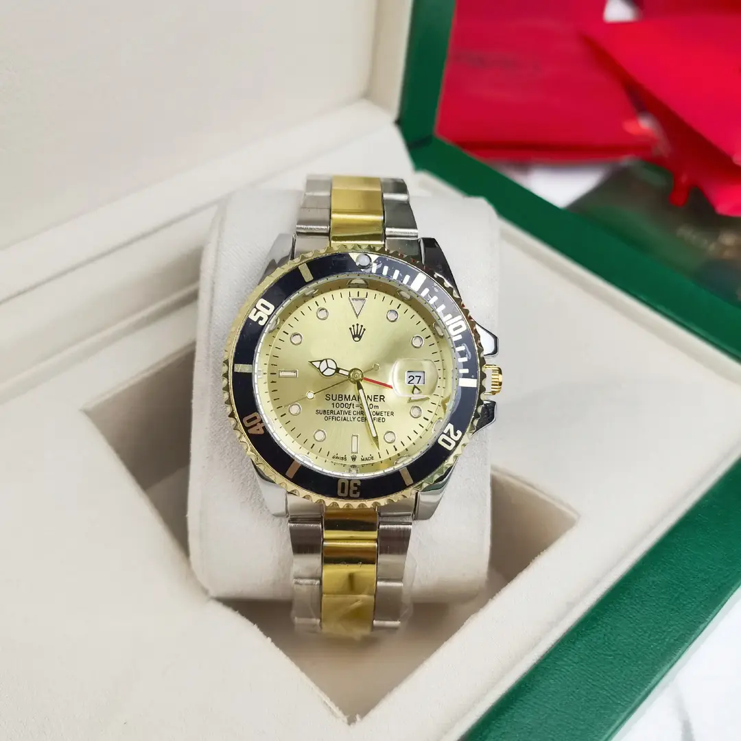 New Hot-Selling Green, Black and Blue Multi-Color Laojia Submariner Same Style Water Ghost Steel Strap Luminous Waterproof Quartz Movement Watch