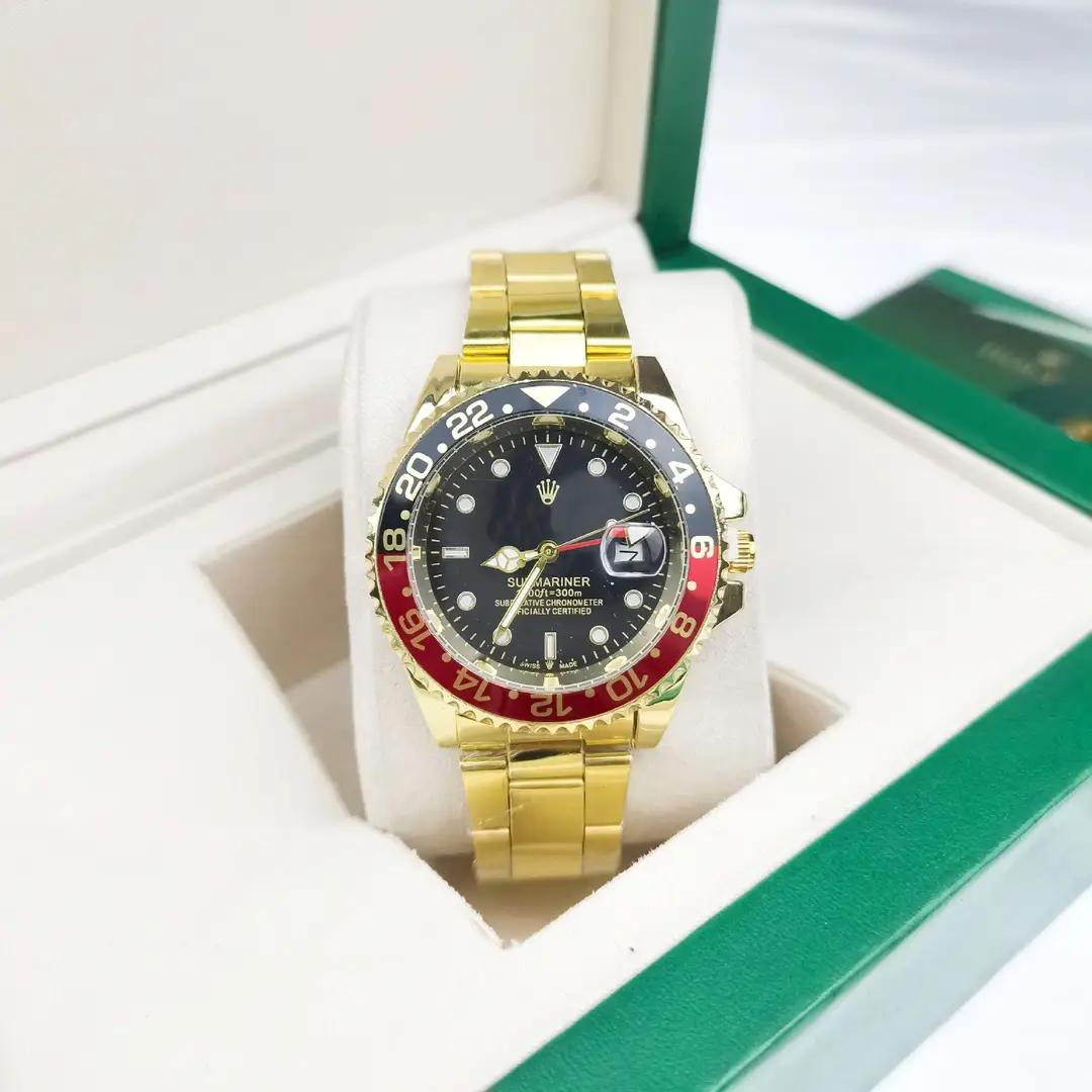 New Hot-Selling Green, Black and Blue Multi-Color Laojia Submariner Same Style Water Ghost Steel Strap Luminous Waterproof Quartz Movement Watch