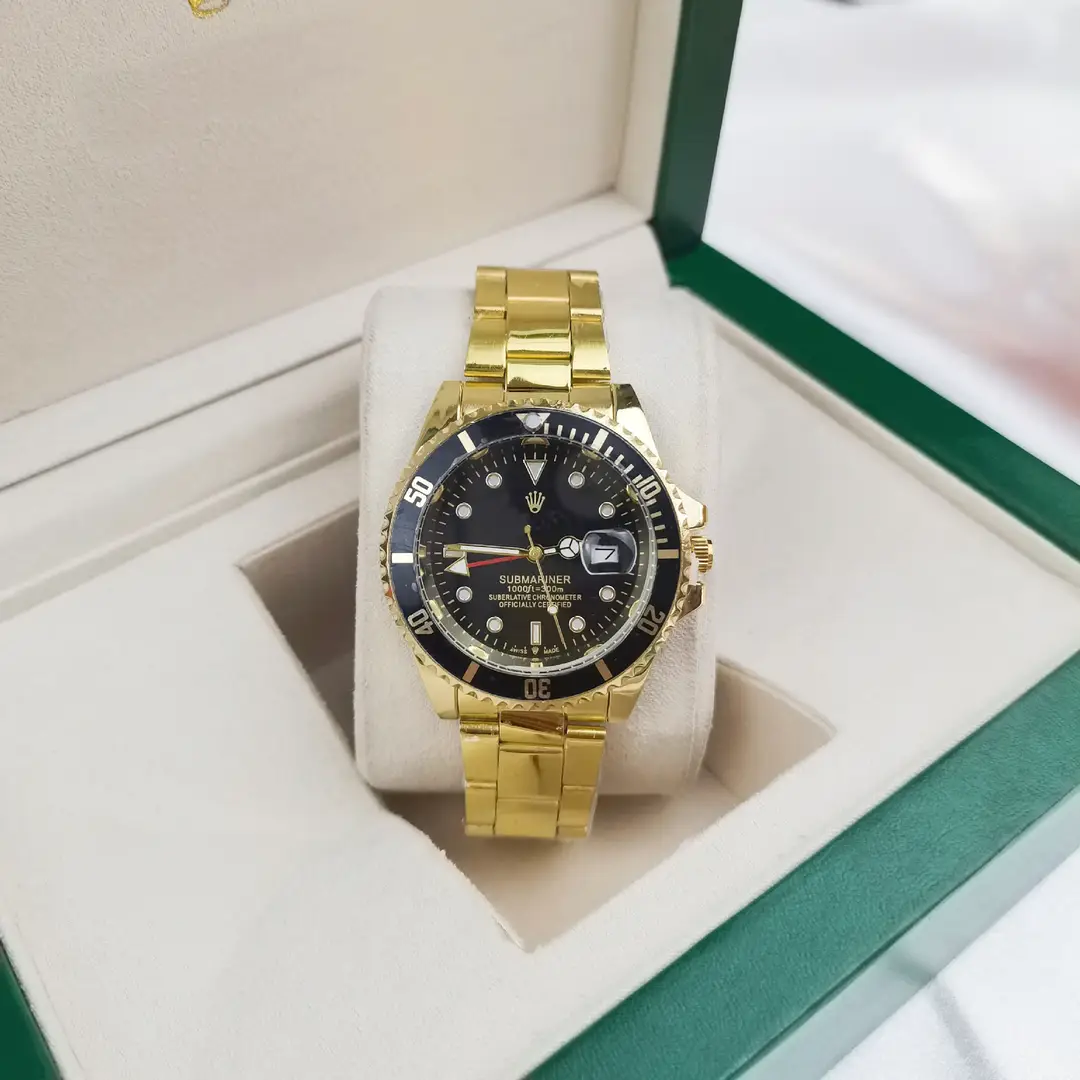 New Hot-Selling Green, Black and Blue Multi-Color Laojia Submariner Same Style Water Ghost Steel Strap Luminous Waterproof Quartz Movement Watch