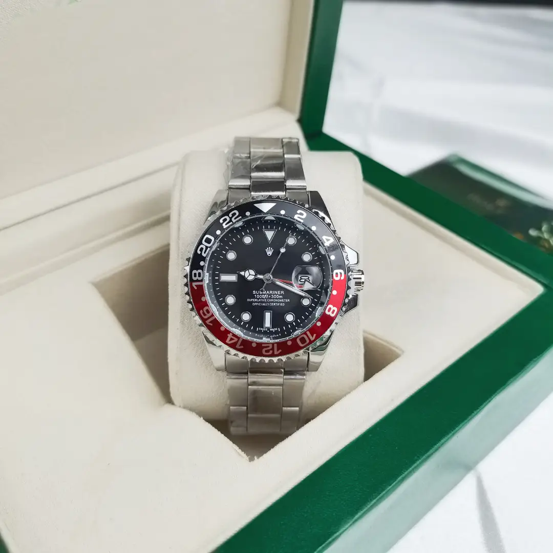 New Hot-Selling Green, Black and Blue Multi-Color Laojia Submariner Same Style Water Ghost Steel Strap Luminous Waterproof Quartz Movement Watch
