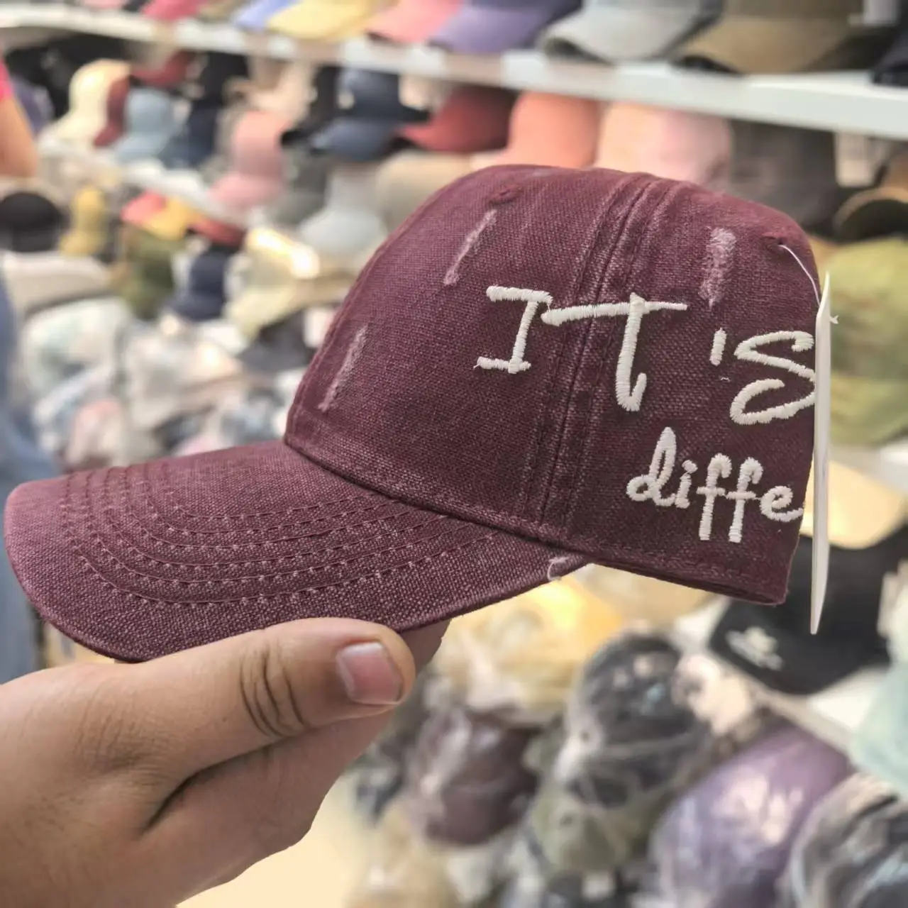 Vintage Distressed Denim Baseball Cap for Men Women Wide Brim — feature 11