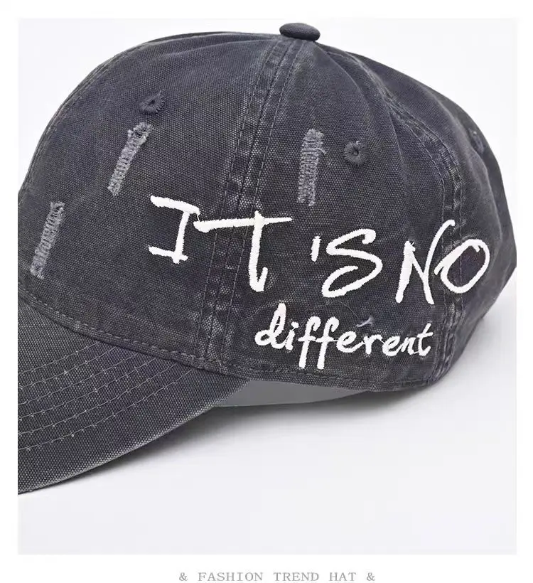 Vintage Distressed Denim Baseball Cap for Men Women Wide Brim — feature 13