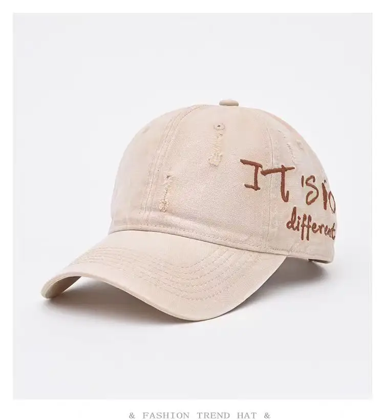 Vintage Distressed Denim Baseball Cap for Men Women Wide Brim — feature 4