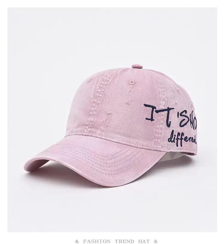 Vintage Distressed Denim Baseball Cap for Men Women Wide Brim — feature 6