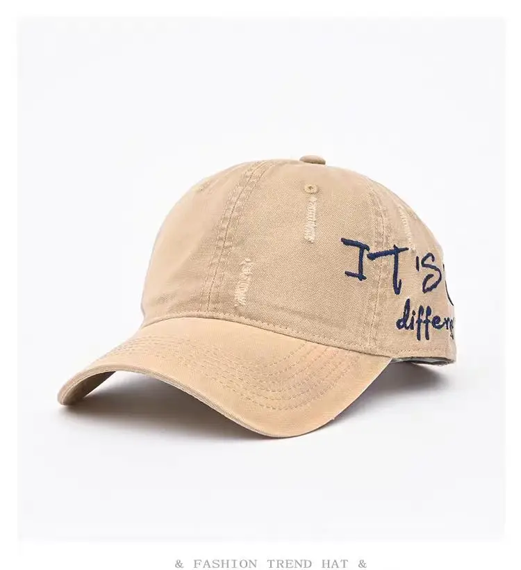 Vintage Distressed Denim Baseball Cap for Men Women Wide Brim — feature 8