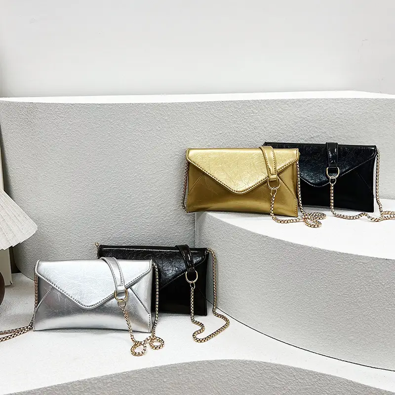 Golden Chain Textured Shoulder Bag for Women - Image 8
