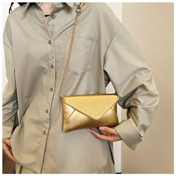 Golden Chain Textured Shoulder Bag for Women — feature 11