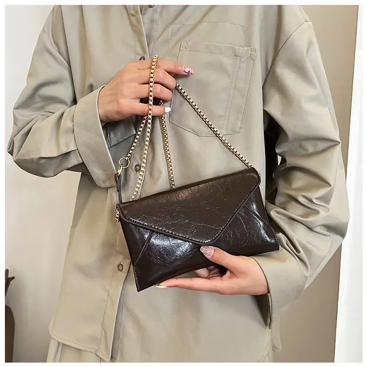 Golden Chain Textured Shoulder Bag for Women — feature 12