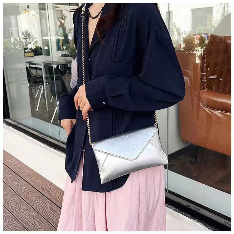 Golden Chain Textured Shoulder Bag for Women — feature 14