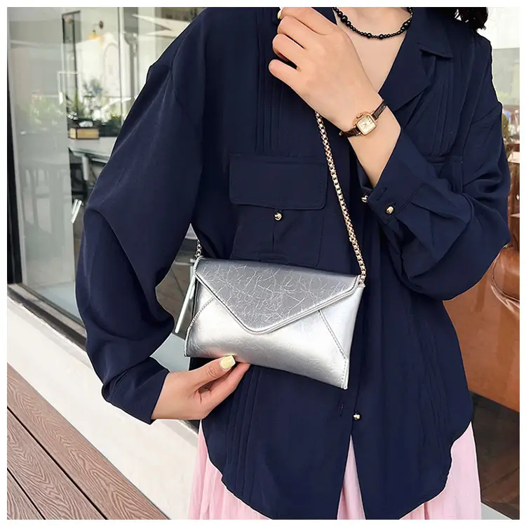 Golden Chain Textured Shoulder Bag for Women — feature 15